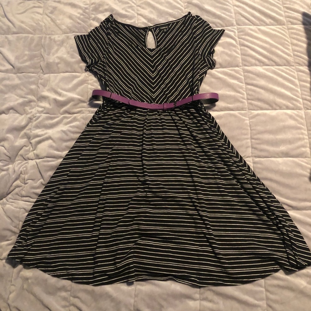 Torrid Dress, Black with White Stripes